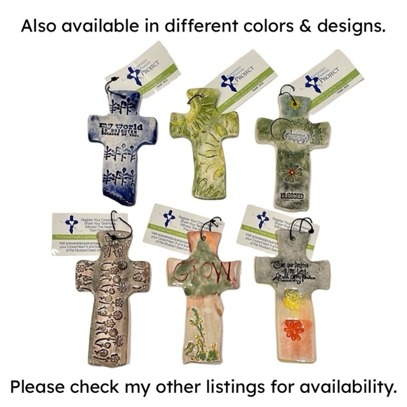 ANSWERED PRAYERS PROJECT Clay Crosses in Blue - Picture 4 of 4